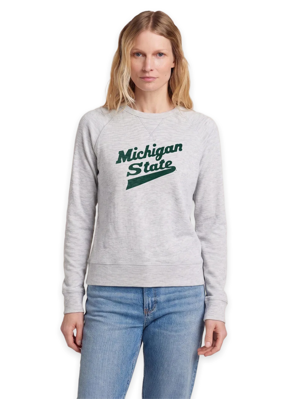 Faherty Michigan State Sunwashed Organic Crewneck