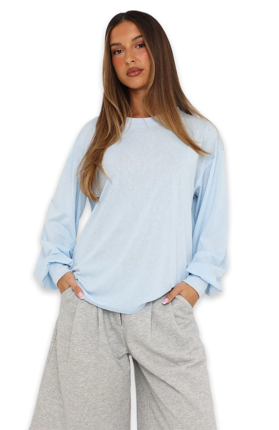 White Fox Comfy Girl Oversized Long Sleeve Tee Blue, photo 2