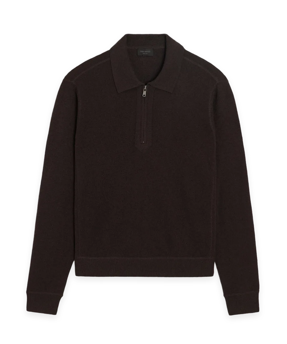 Todd Snyder Cashmere Quarter-Zip Sweater Polo