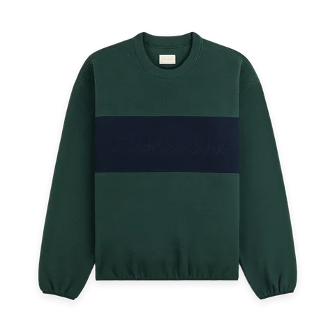 Aimé Leon Dore Fleece Script Paneled Crewneck Sweatshirt