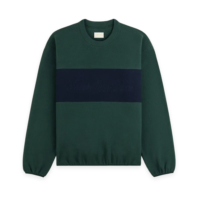 Aimé Leon Dore Fleece Script Paneled Crewneck Sweatshirt