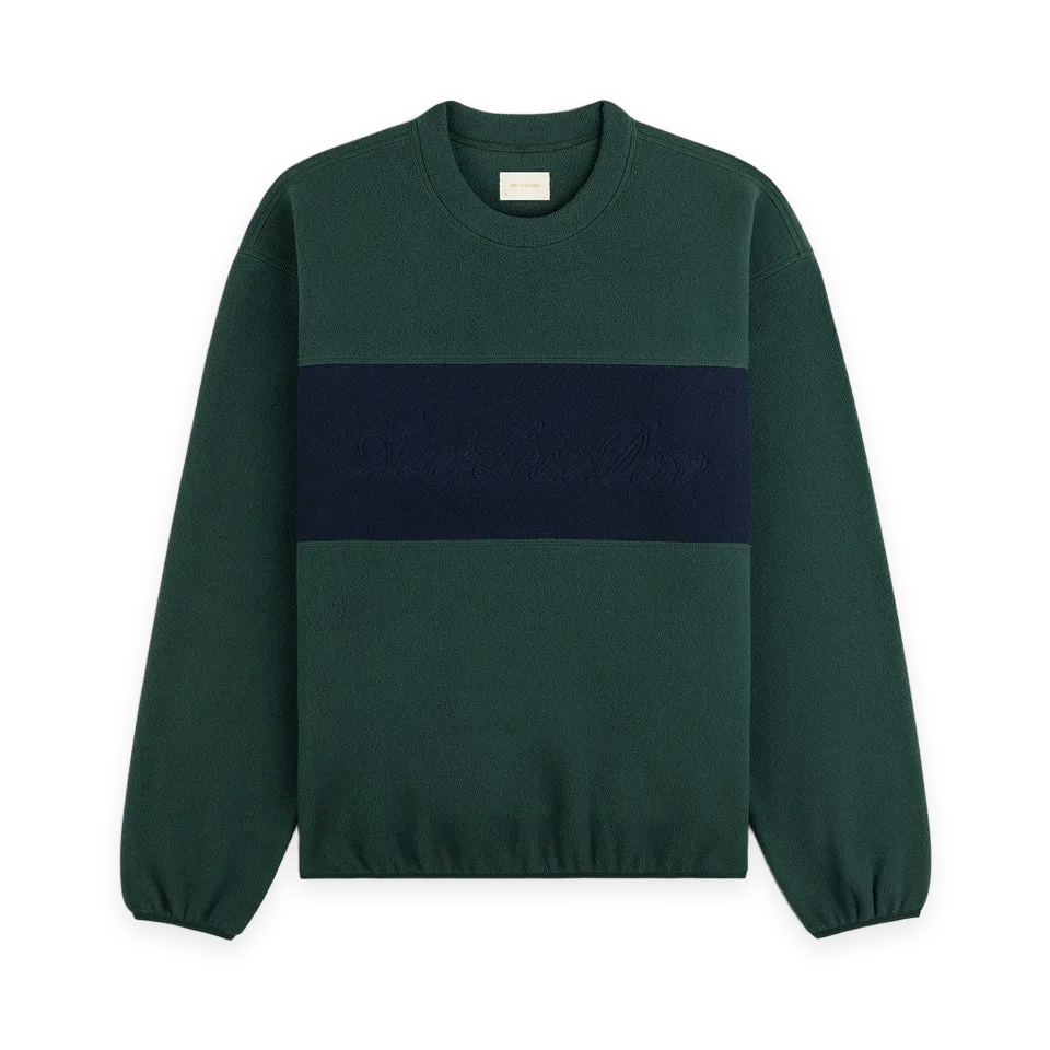Aimé Leon Dore Fleece Script Paneled Crewneck Sweatshirt