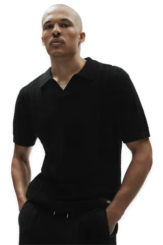 Alo Coastline Knit Short Sleeve Polo