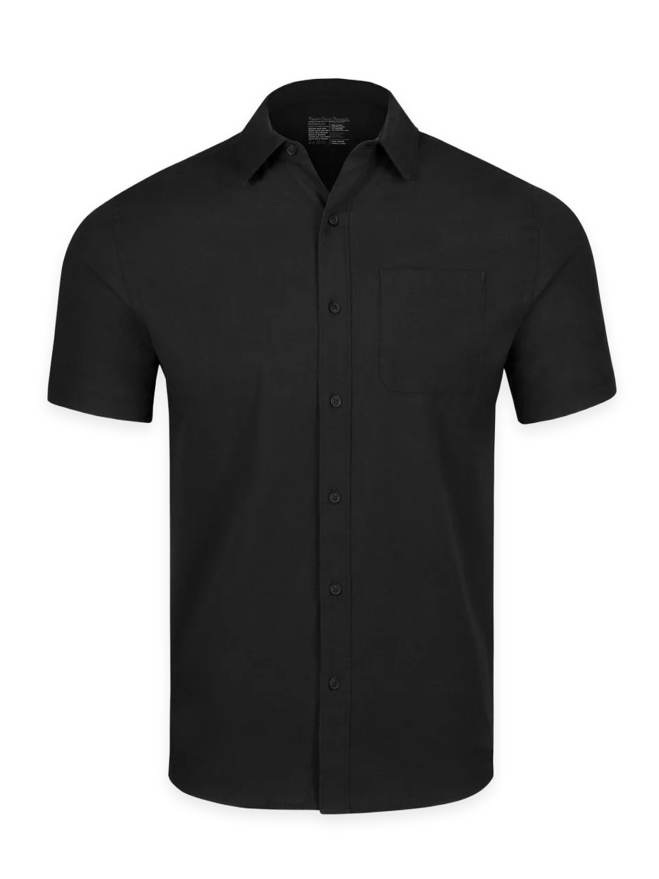 Fresh Clean Threads Black Short Sleeve Stretch Button Up