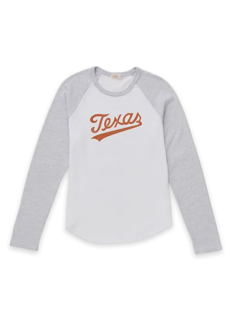 Faherty University of Texas Sunwashed Organic Raglan Long-Sleeve
