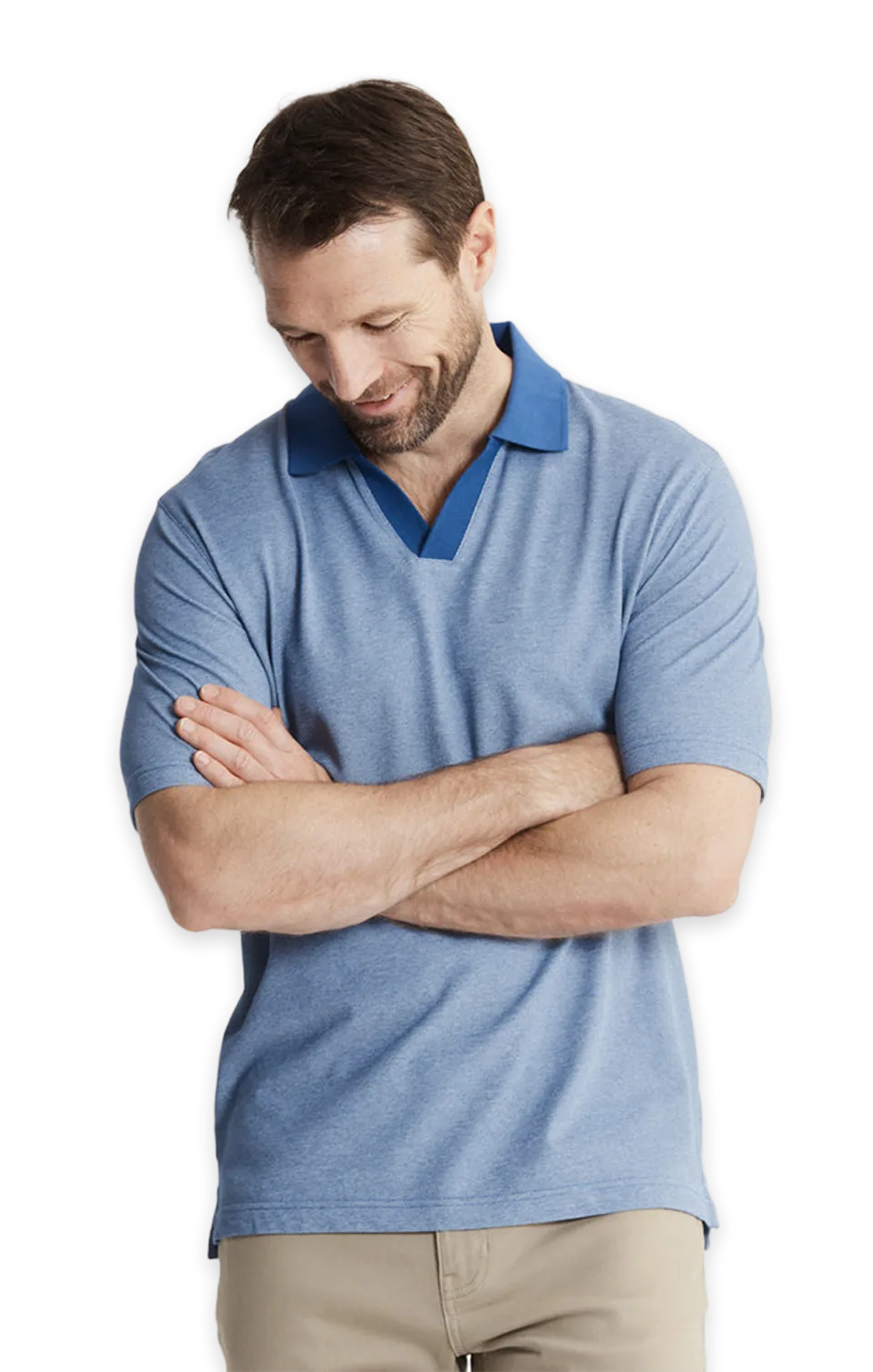 Jachs NY Cotton-Poly Johnny Collar Polo