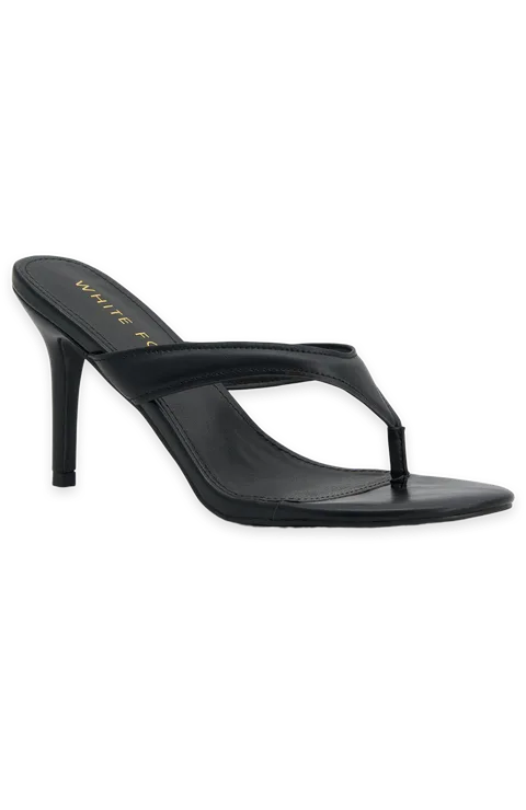 White Fox Narell Thong Mules Black