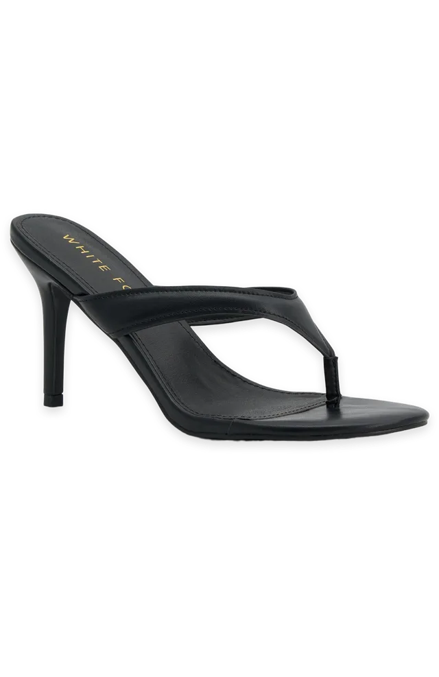 White Fox Narell Thong Mules Black