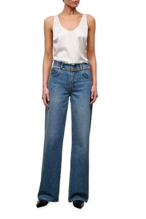 Staud Dean High Rise Crystal Jean