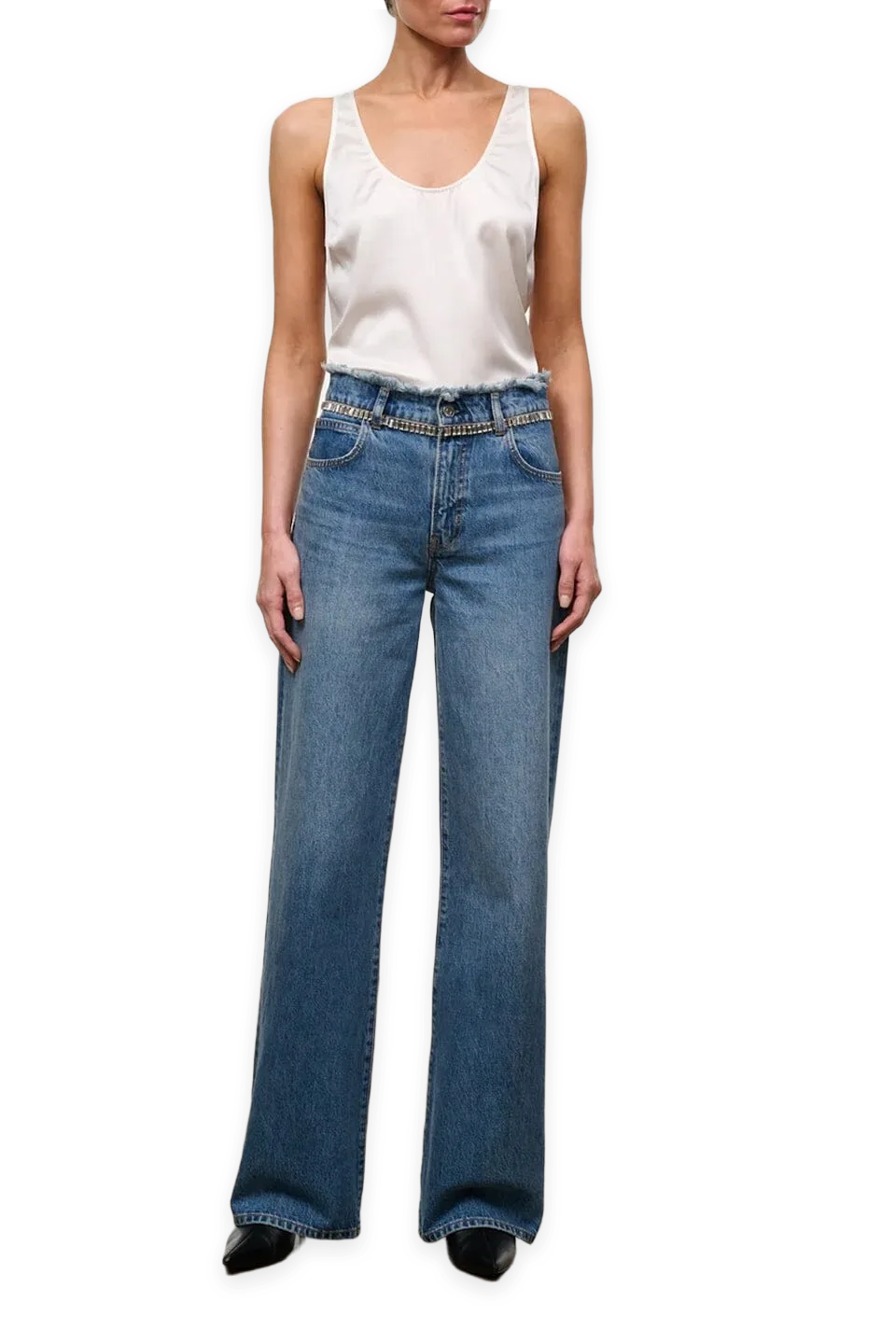 Staud Dean High Rise Crystal Jean