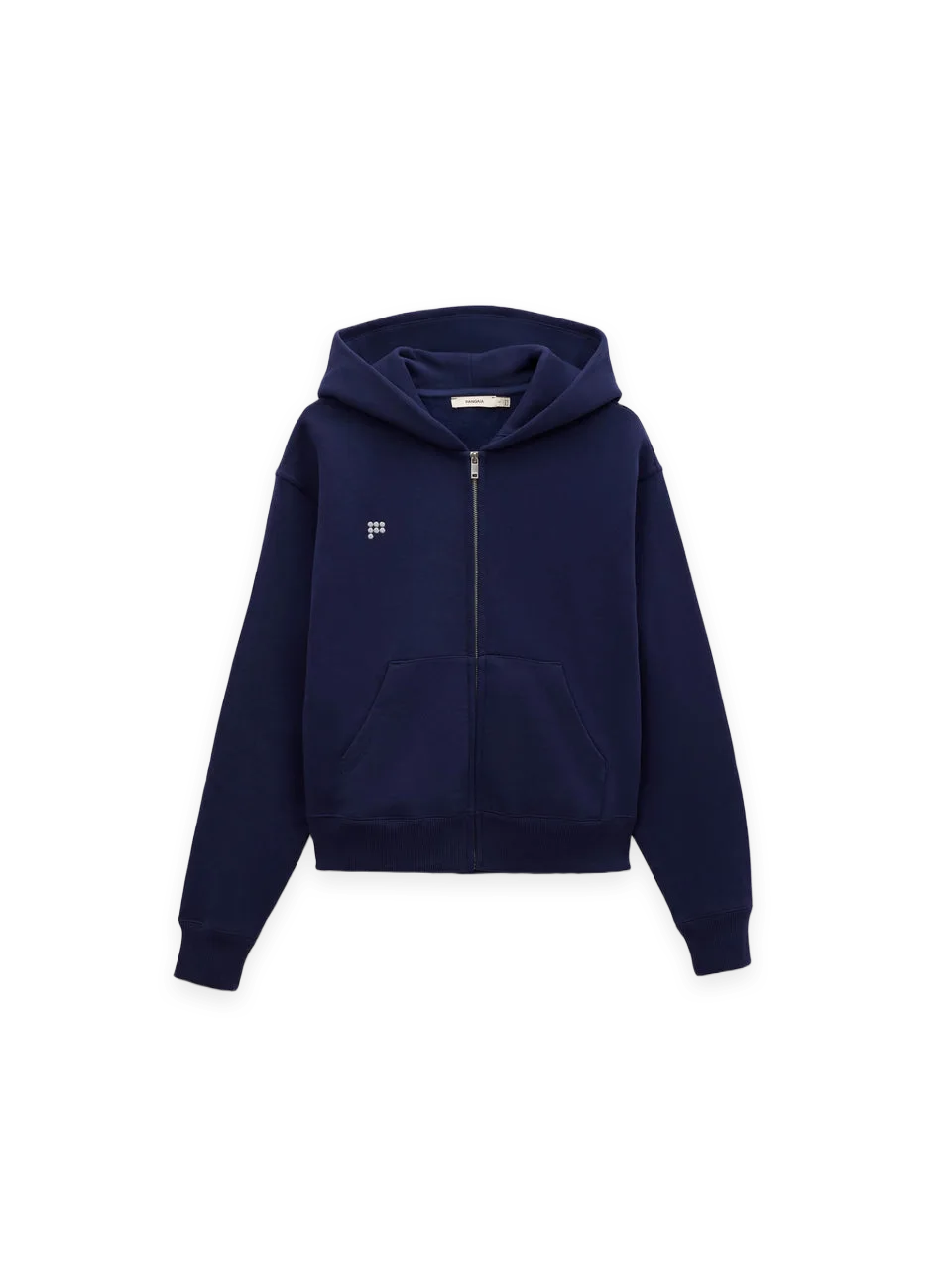 Pangaia Womens Heavyweight Zip Up Hoodie—Ocean Navy