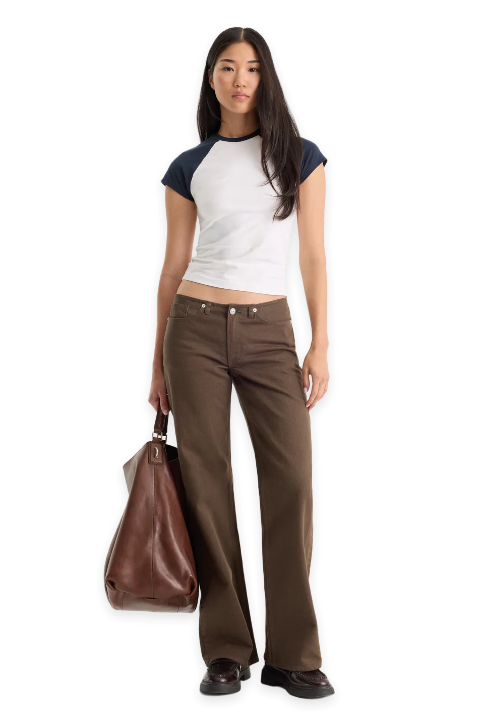 Good American GHOST WAIST LOW LOOSE JEANS · CEDARWOOD