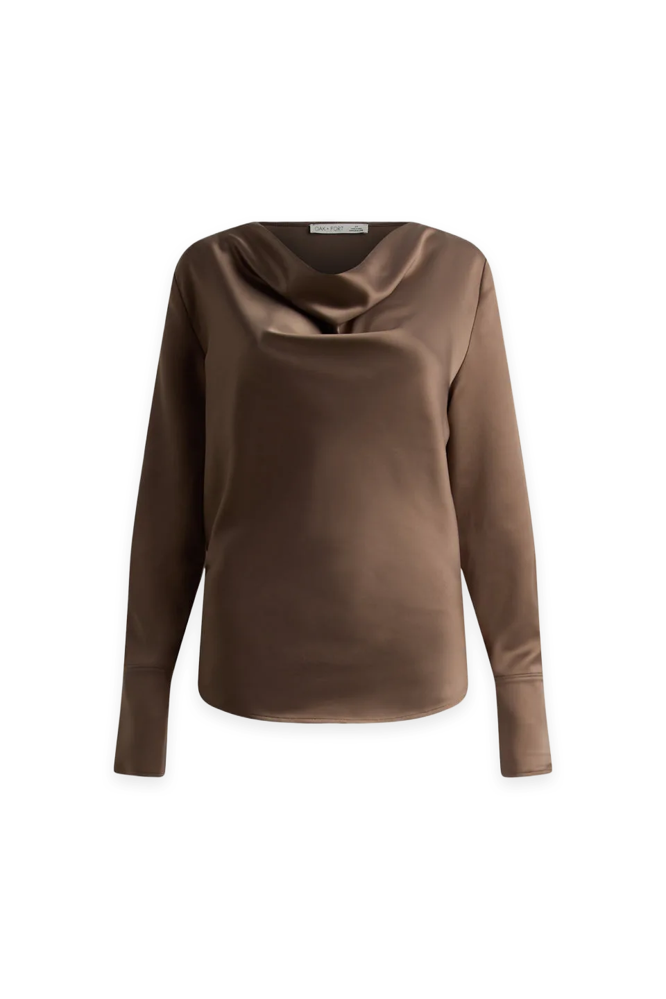 Oak + Fort SATIN COWL NECK LONG SLEEVE BLOUSE, photo 4