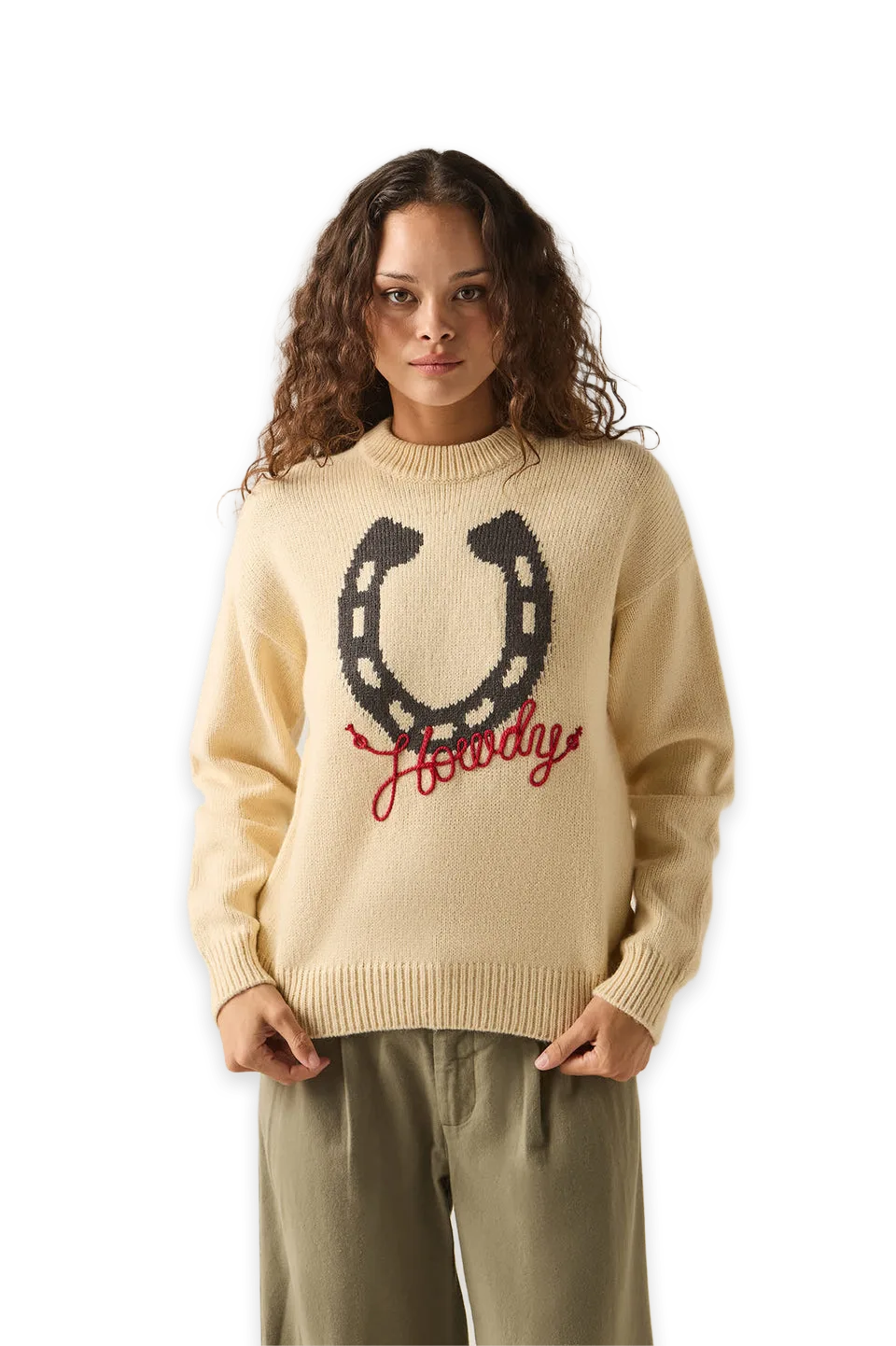 Brixton Howdy Crew Sweater · Whitecap