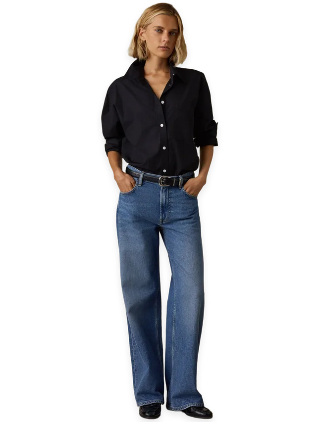 Faherty Regenerative Cotton Denim Wide Leg