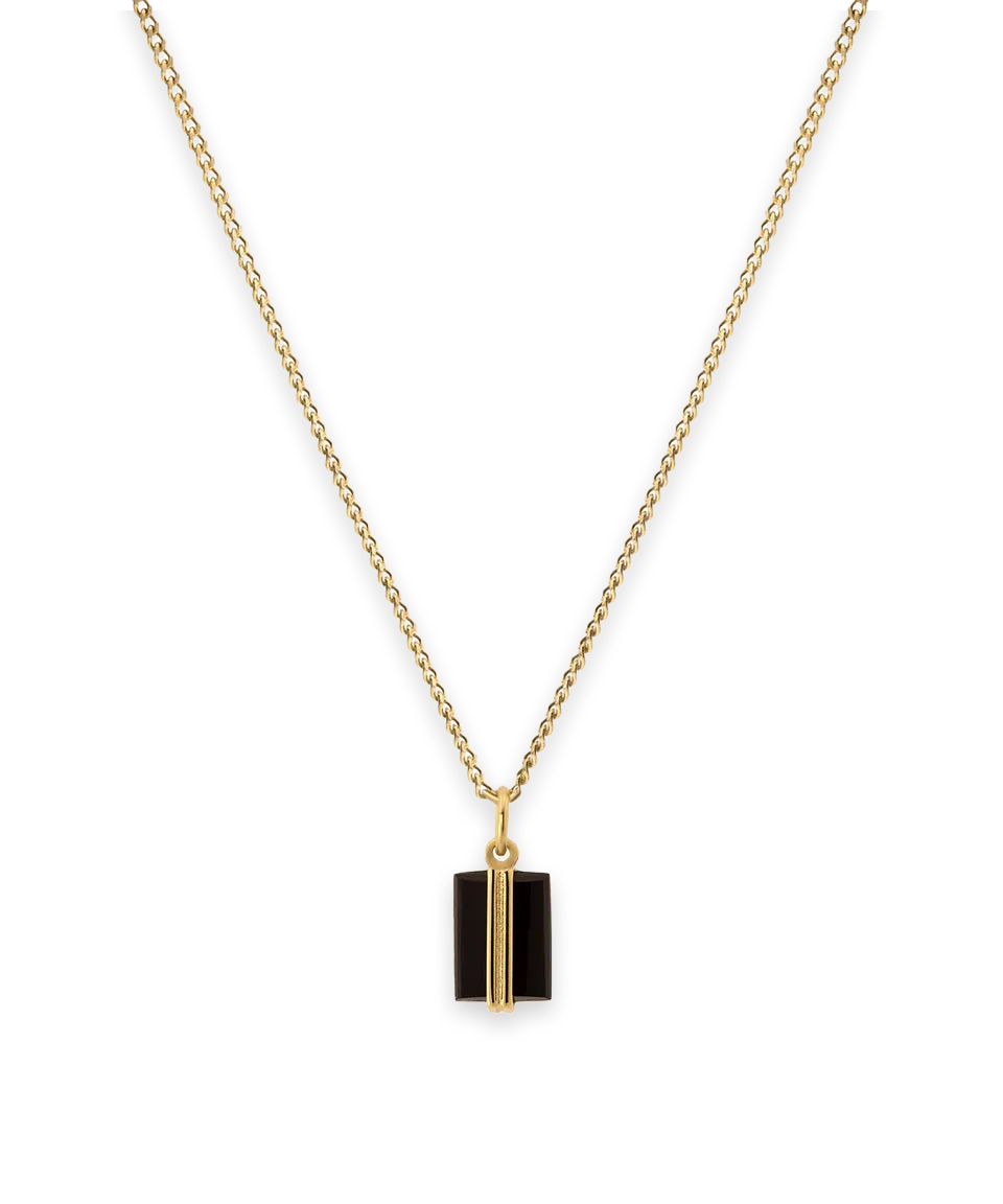Miansai Miansai Gold Onyx Pendant Necklace