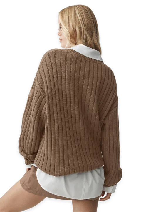 Alo Cotton Rib Parallel Sweater