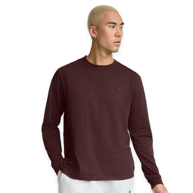 Champion Classic Long Sleeve T-Shirt, Embroidered C Logo
