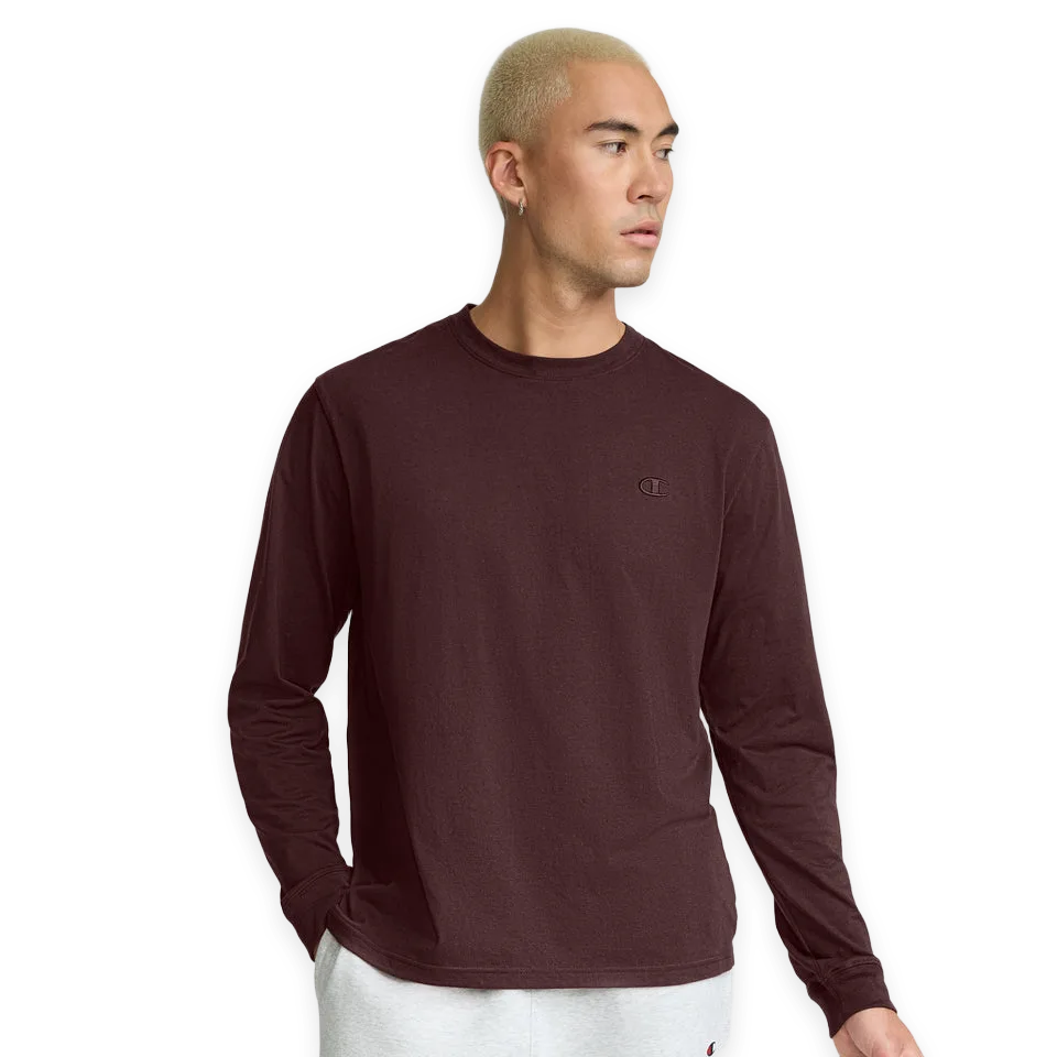 Champion Classic Long Sleeve T-Shirt, Embroidered C Logo