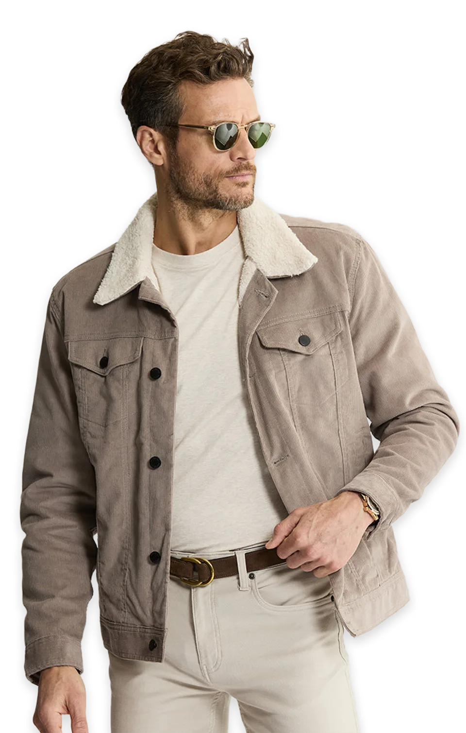 Jachs NY Sherpa Lined Corduroy Trucker Jacket
