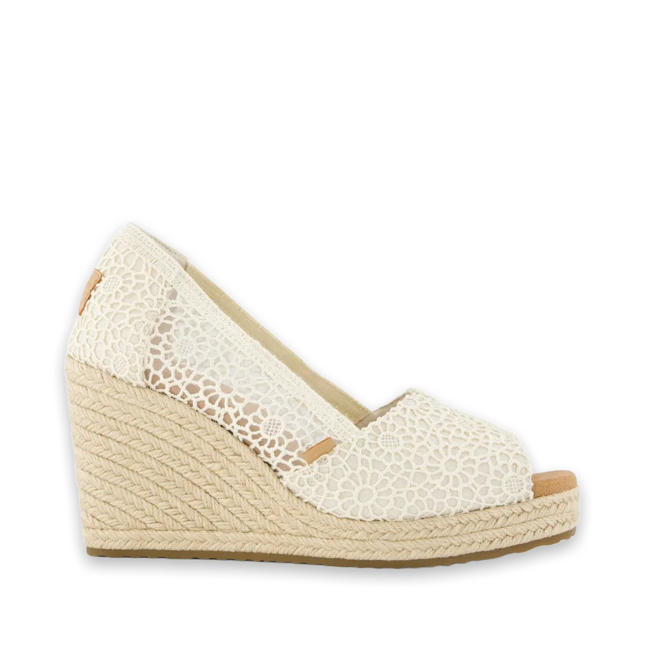 TOMS Womens Essential Wedge Natural Moroccan Crochet