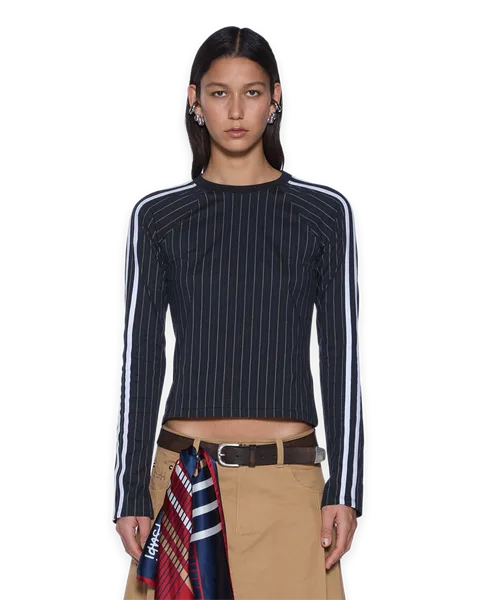 Ksubi PORTER LS TOP BLACK PINSTRIPE