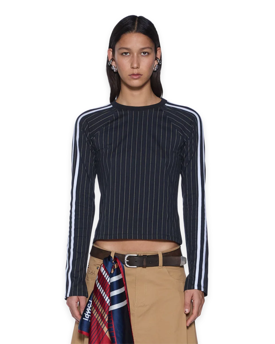 Ksubi PORTER LS TOP BLACK PINSTRIPE