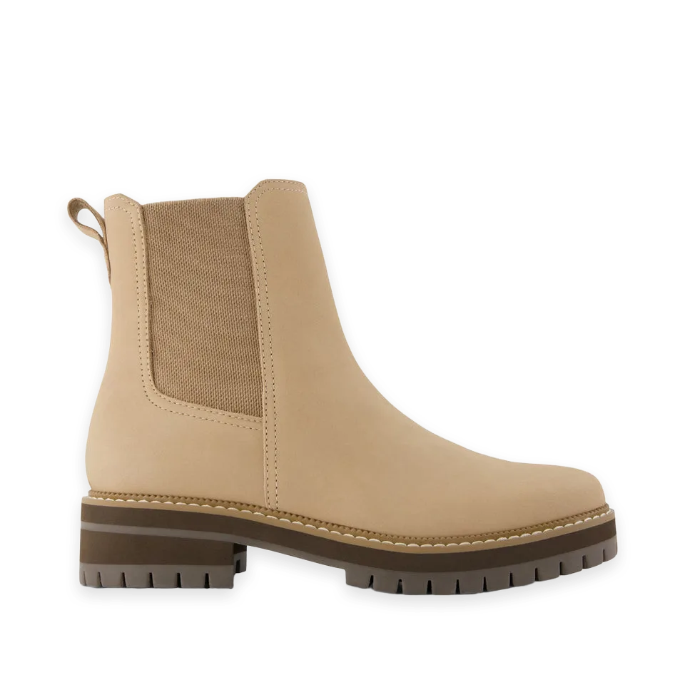 TOMS Womens Bennet Boot Water Resistant Taupe Nubuck Leather