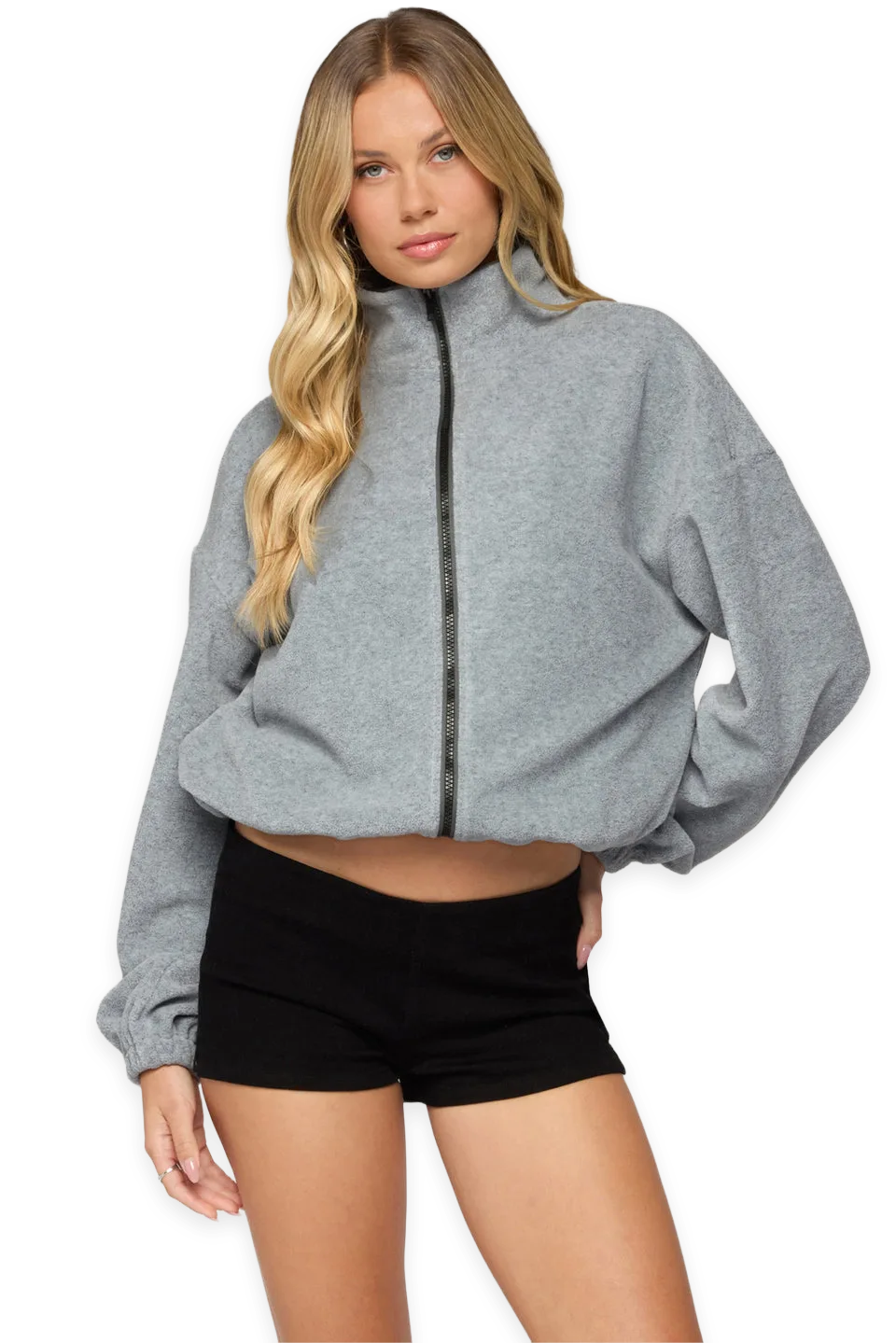 Edikted Olysa High Neck Oversized Fleece Jacket