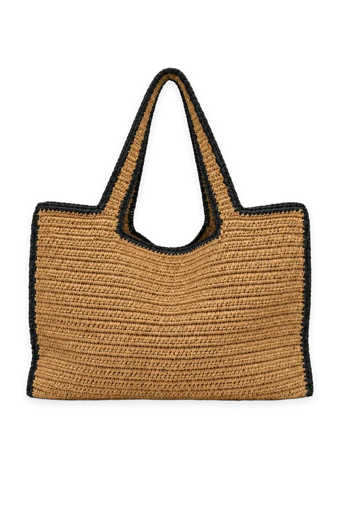 Oak + Fort NATURAL STRAW WOVEN TOTE BAG