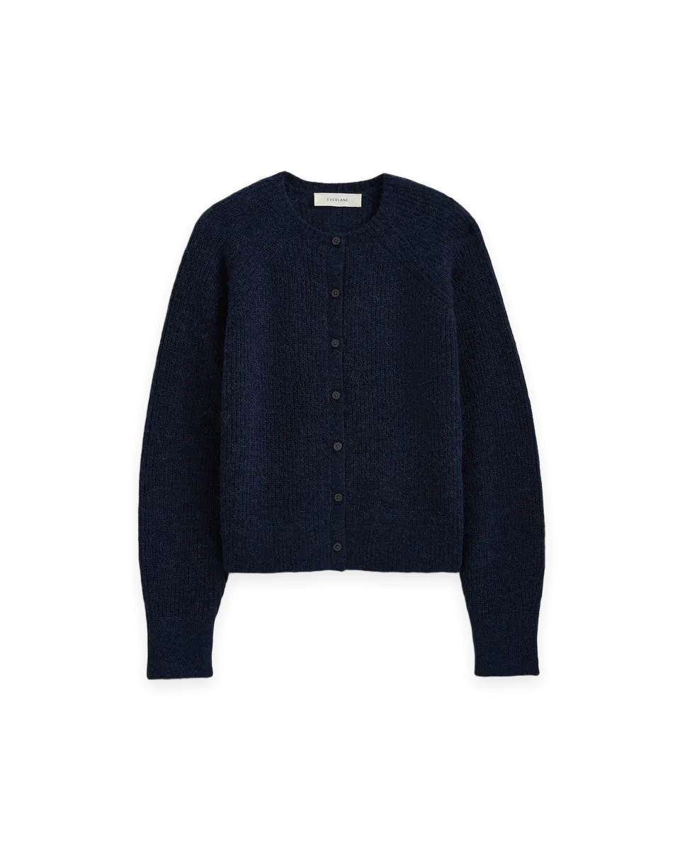 Everlane Ribbed Cropped Cardigan in Alpaca