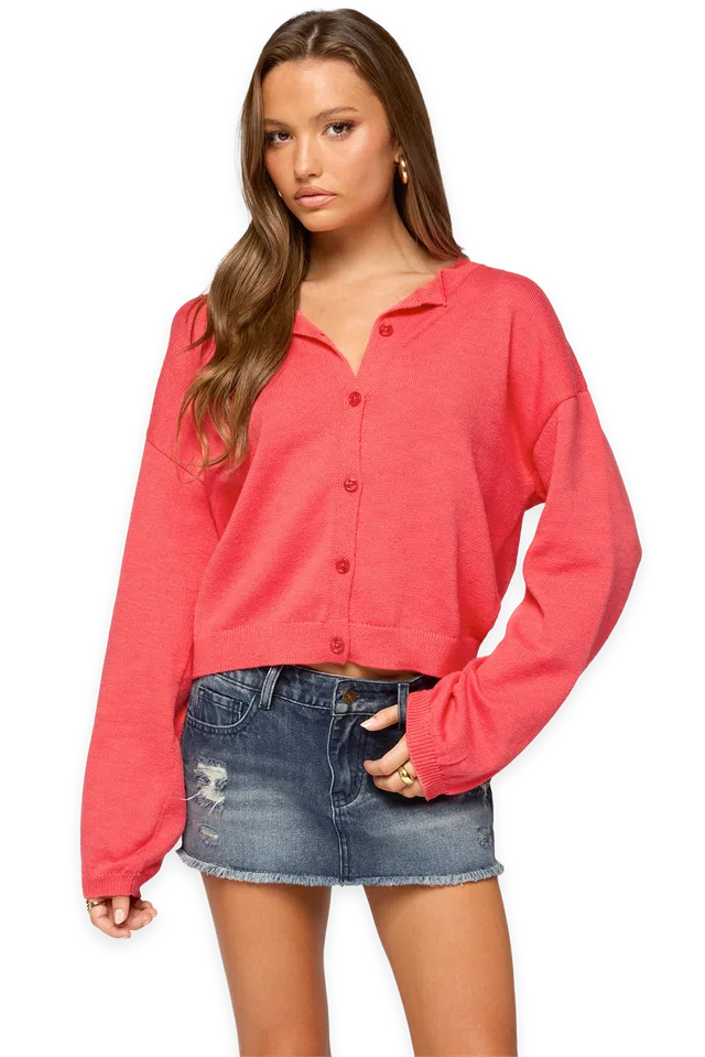 Edikted Fion Buttoned Knit Cardigan