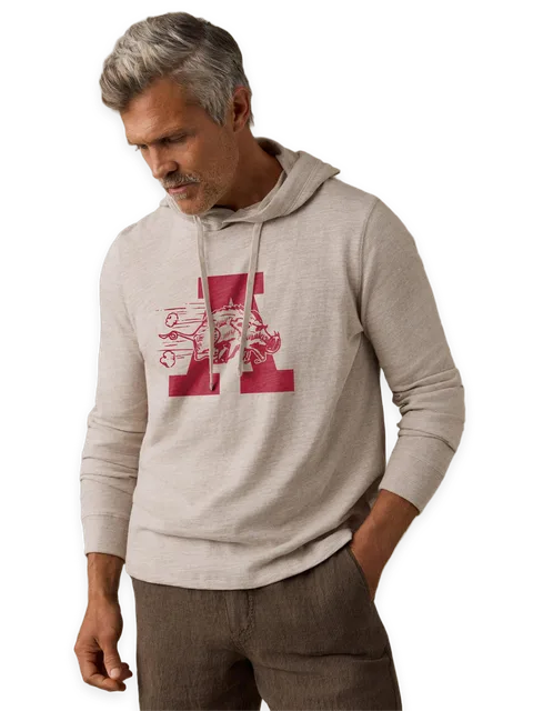 Faherty University of Arkansas Sunwashed Organic Hoodie