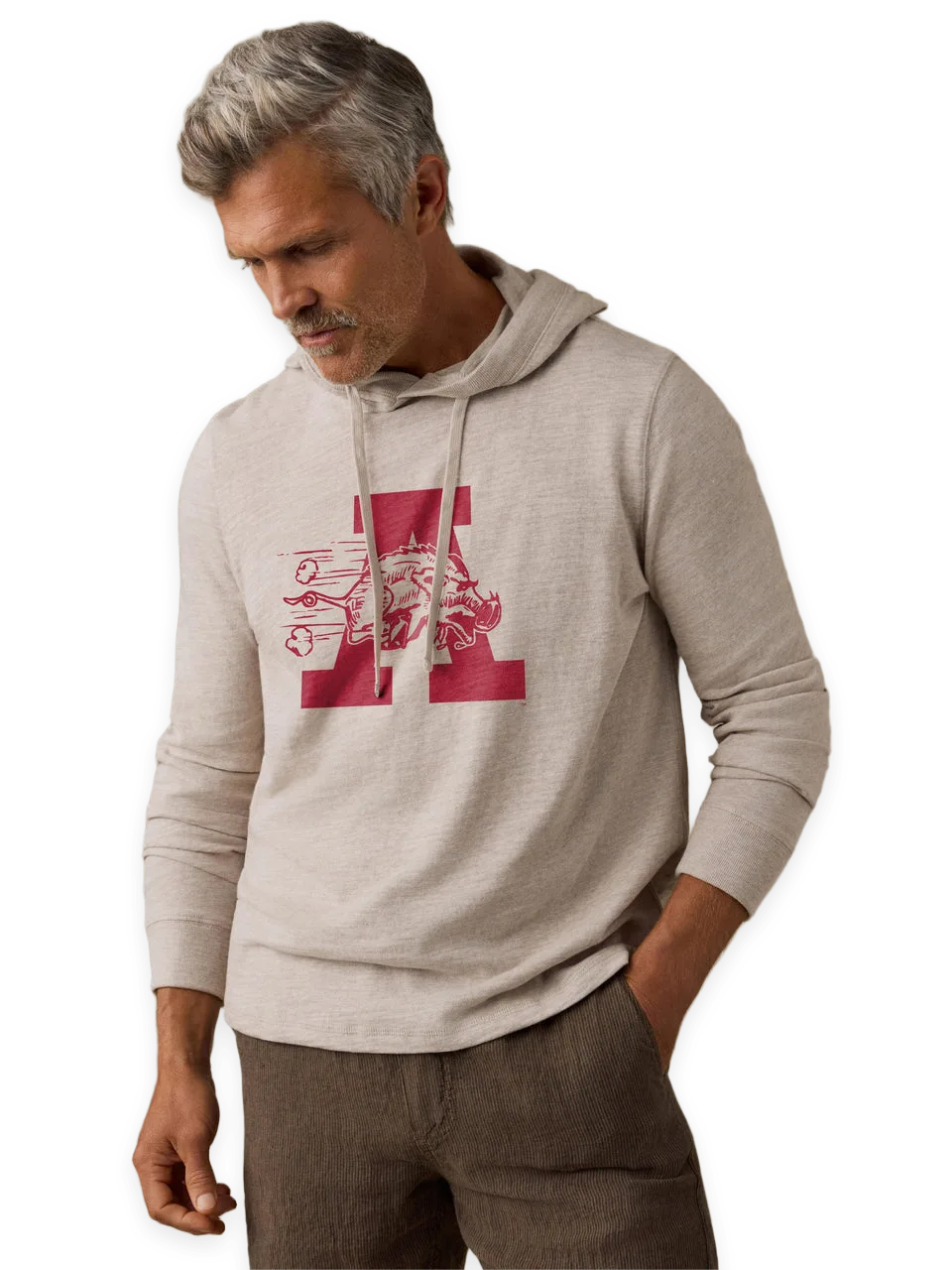 Faherty University of Arkansas Sunwashed Organic Hoodie