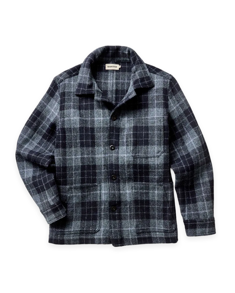 Taylor Stitch The Ojai Jacket in Midnight Tartan Harris Tweed Wool
