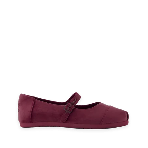 TOMS Womens Alpargata Mary Jane Dark Burgundy Premium Velvet