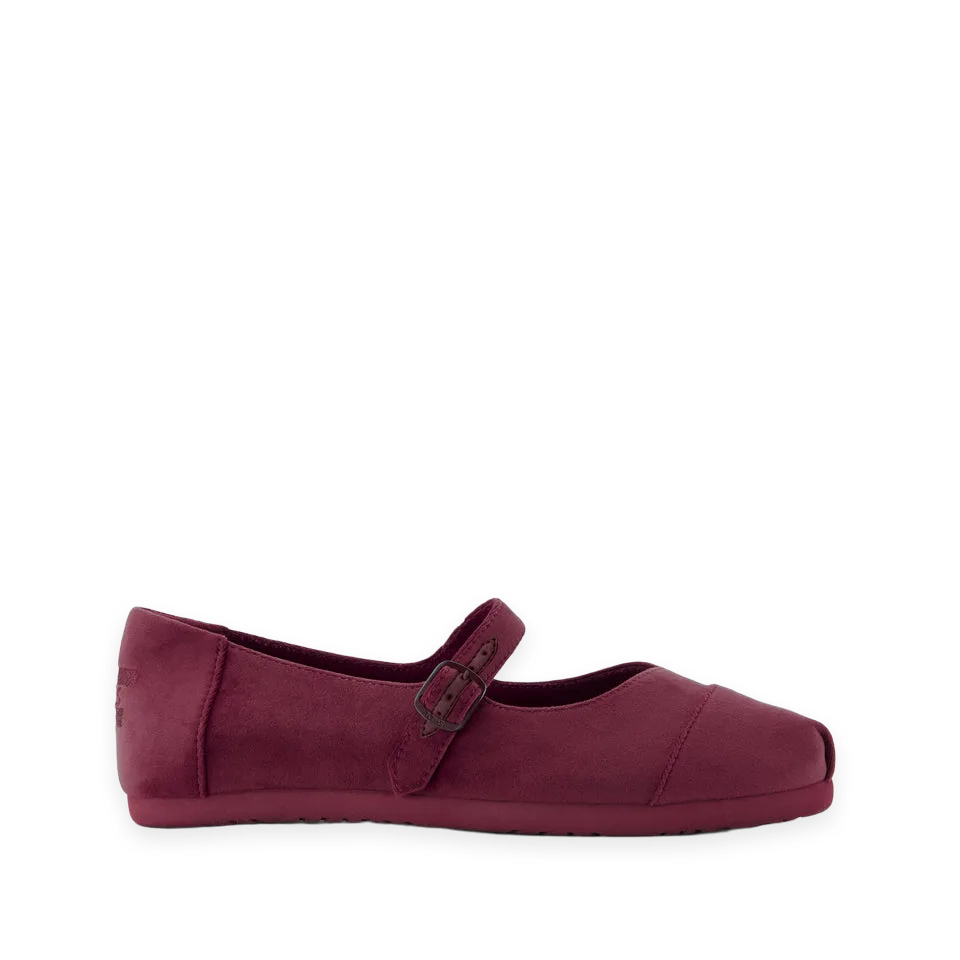 TOMS Womens Alpargata Mary Jane Dark Burgundy Premium Velvet