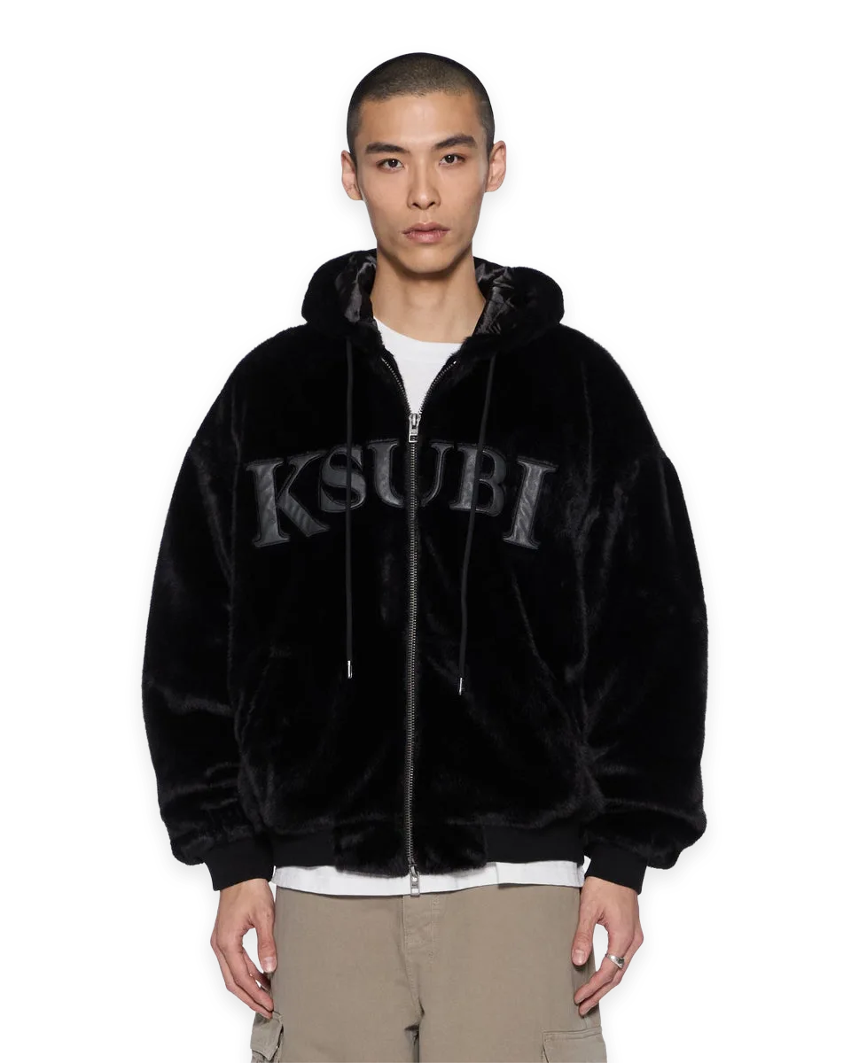 Ksubi WALKOUT FAUX FUR HOODED JACKET APEX