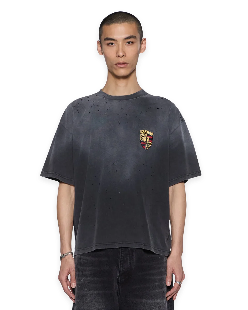 Ksubi SHIELD HALEN SS TEE CHARCOAL FADE