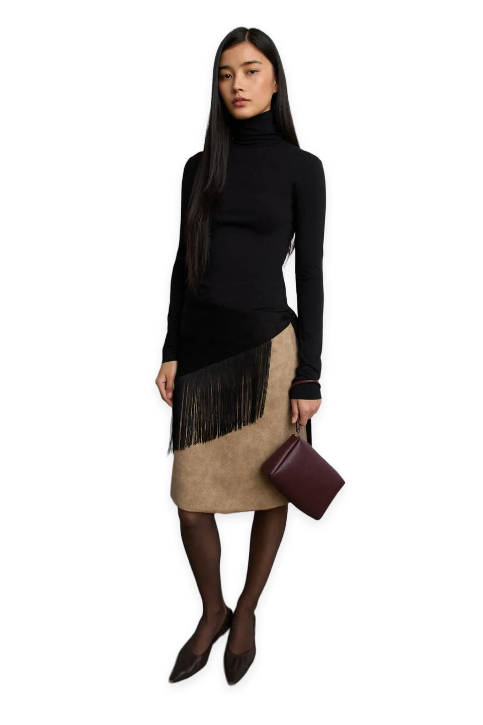 Oak + Fort COTTON MODAL SLIM FIT TURTLENECK TOP