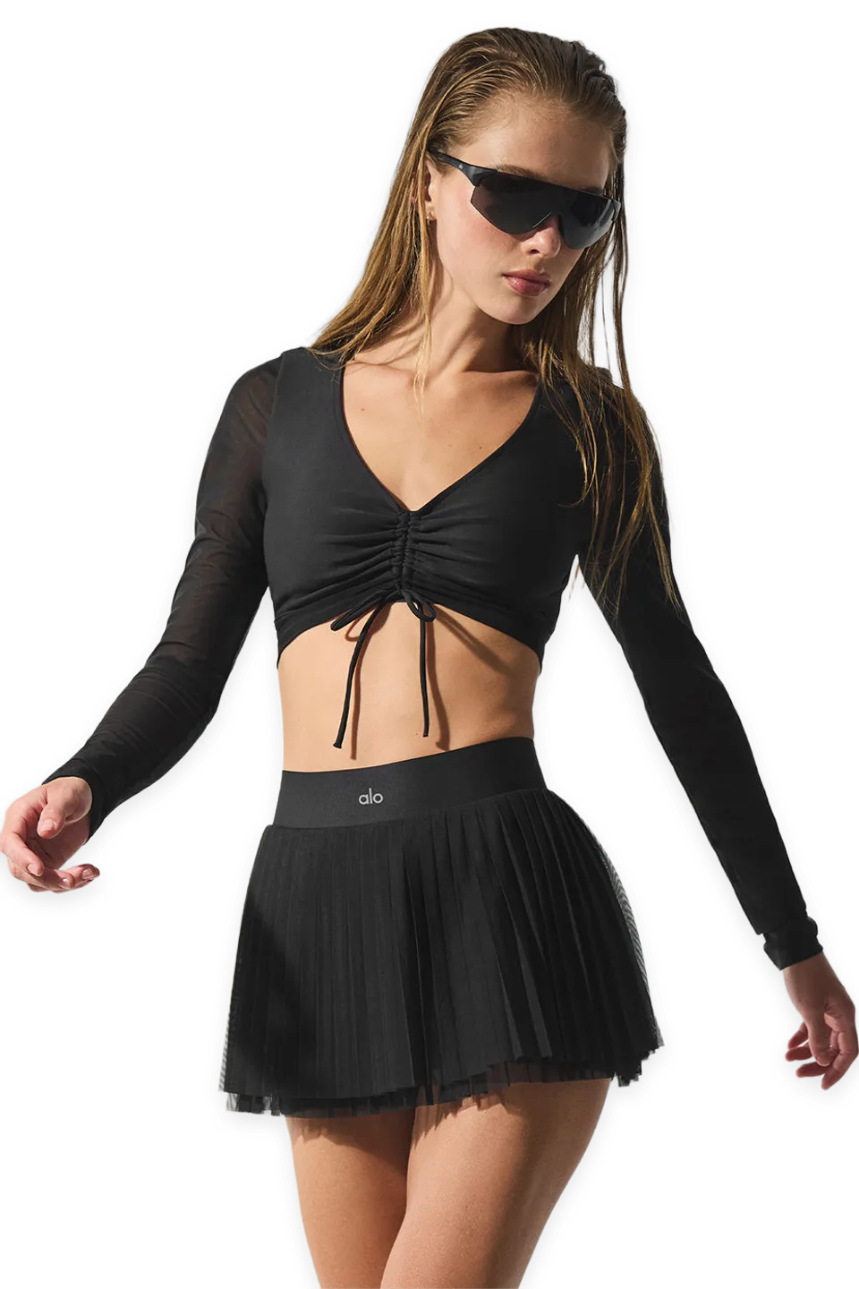 Alo Mesh Baseline Tennis Skirt