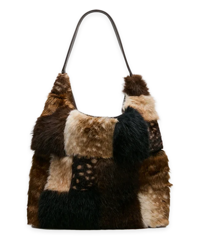 Steve Madden LENORES FAUX FUR BAG PATCHWORK