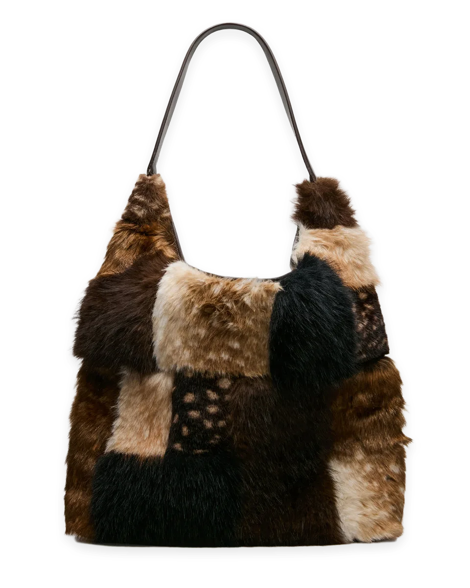 Steve Madden LENORES FAUX FUR BAG PATCHWORK
