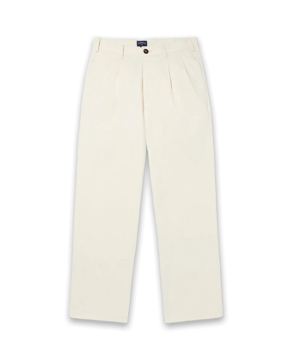 Noah Classic Double-Pleat Herringbone Pant