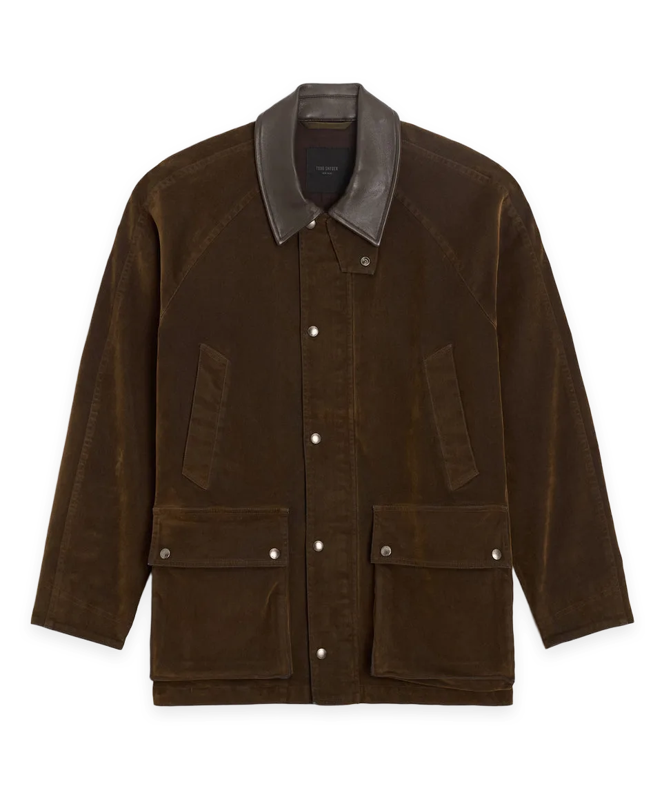 Todd Snyder Flocked Denim Long Stable Jacket