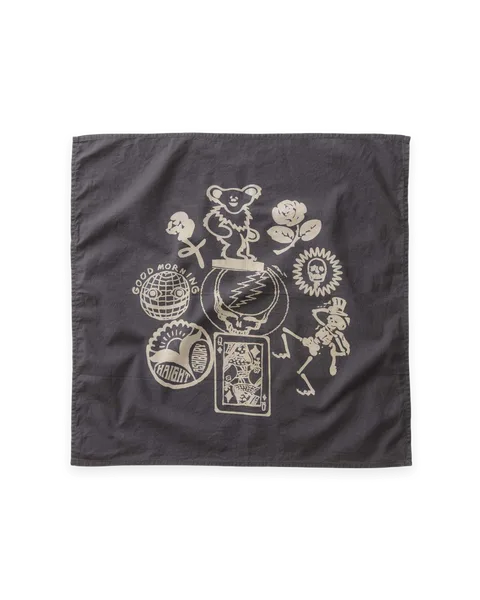 Taylor Stitch The Bandana in Faded Black Stamp