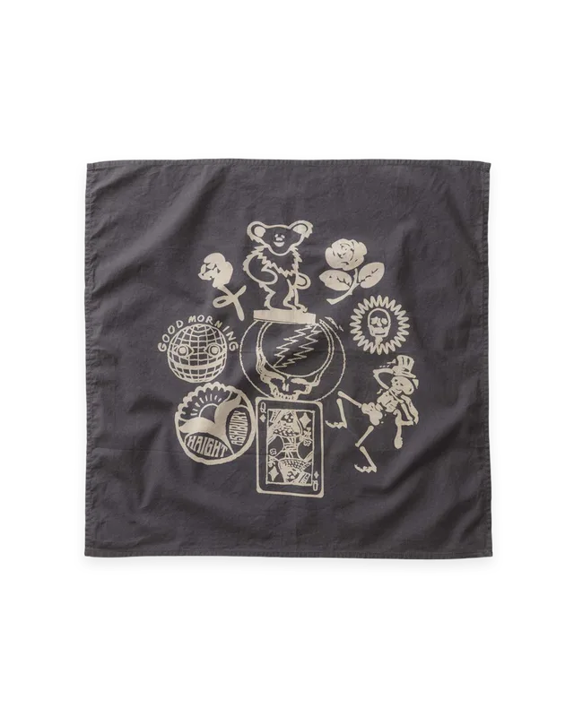 Taylor Stitch The Bandana in Faded Black Stamp
