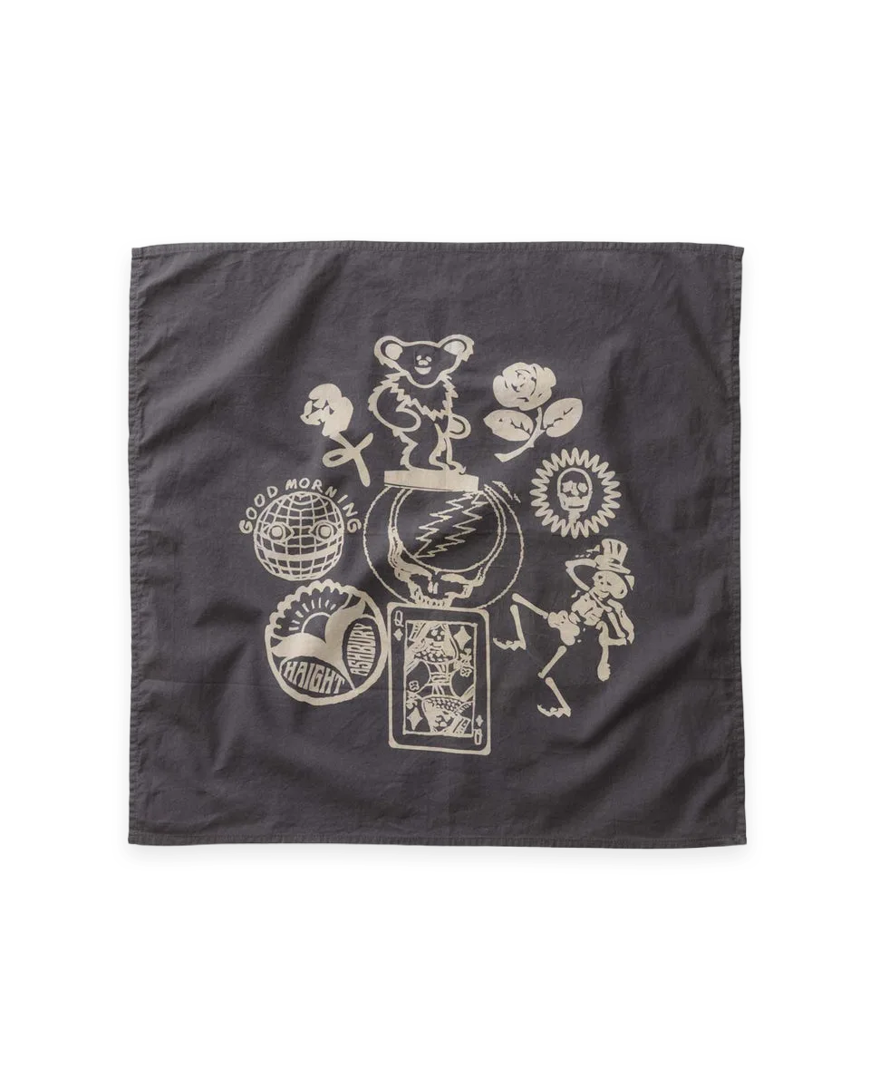 Taylor Stitch The Bandana in Faded Black Stamp