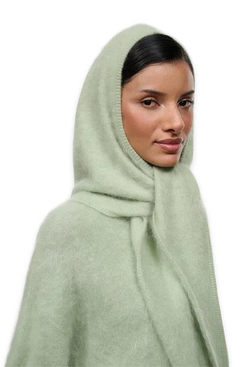 Staud Cashmere Hood Scarf · Spearmint