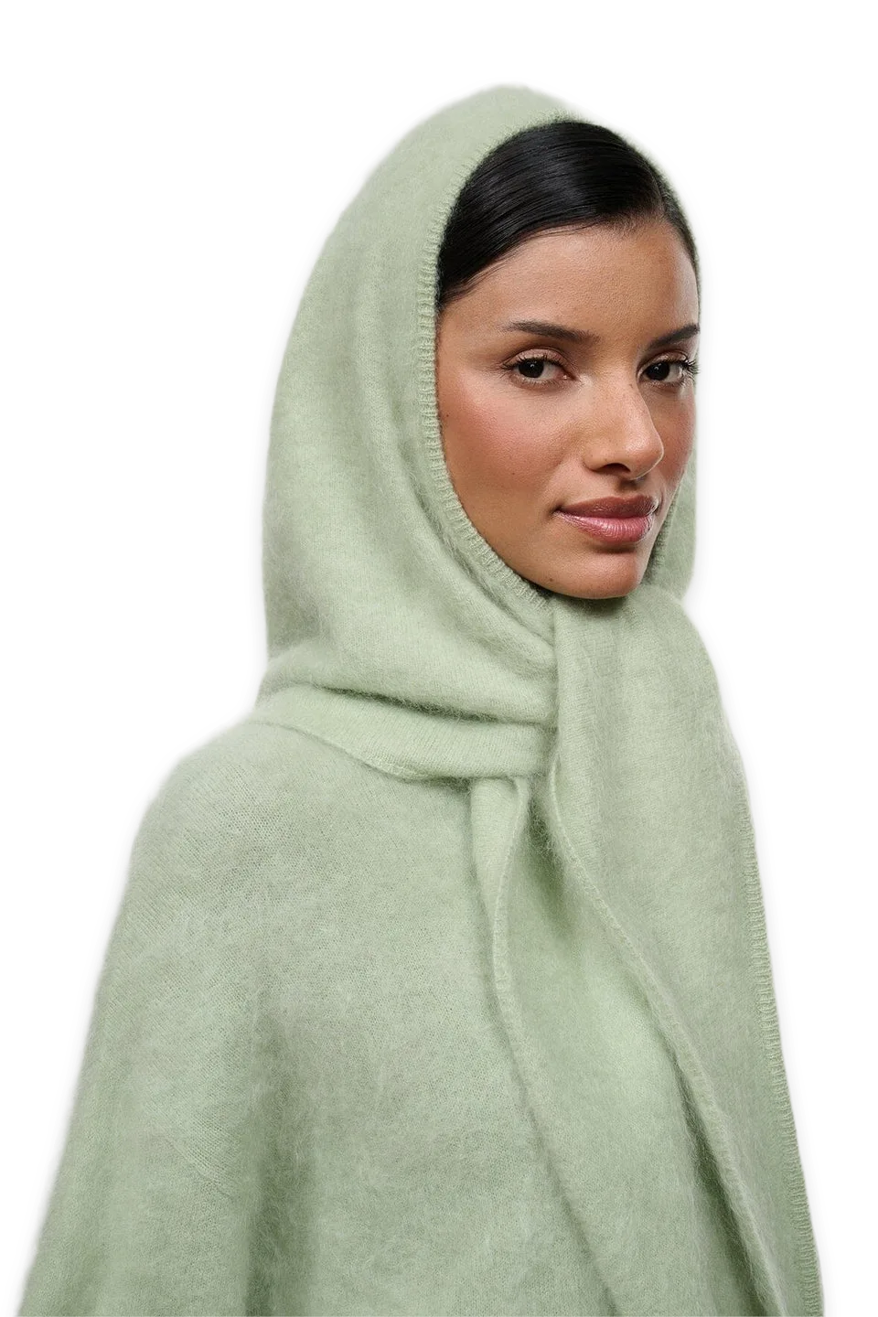 Staud Cashmere Hood Scarf · Spearmint